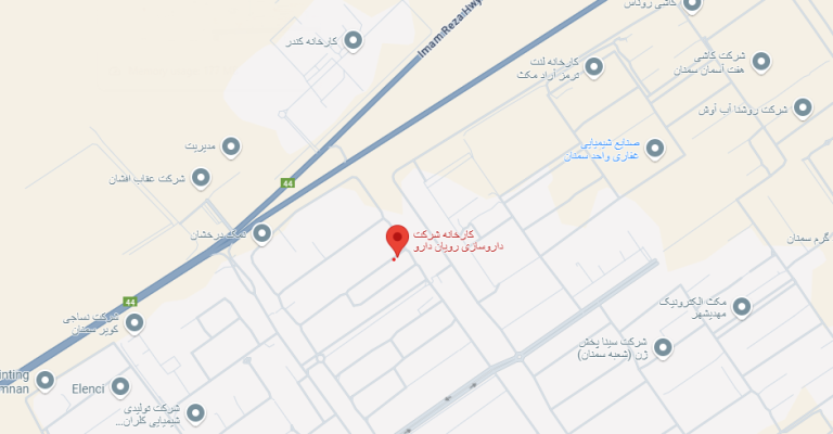 لوکیشن کارخانه رویان دارو